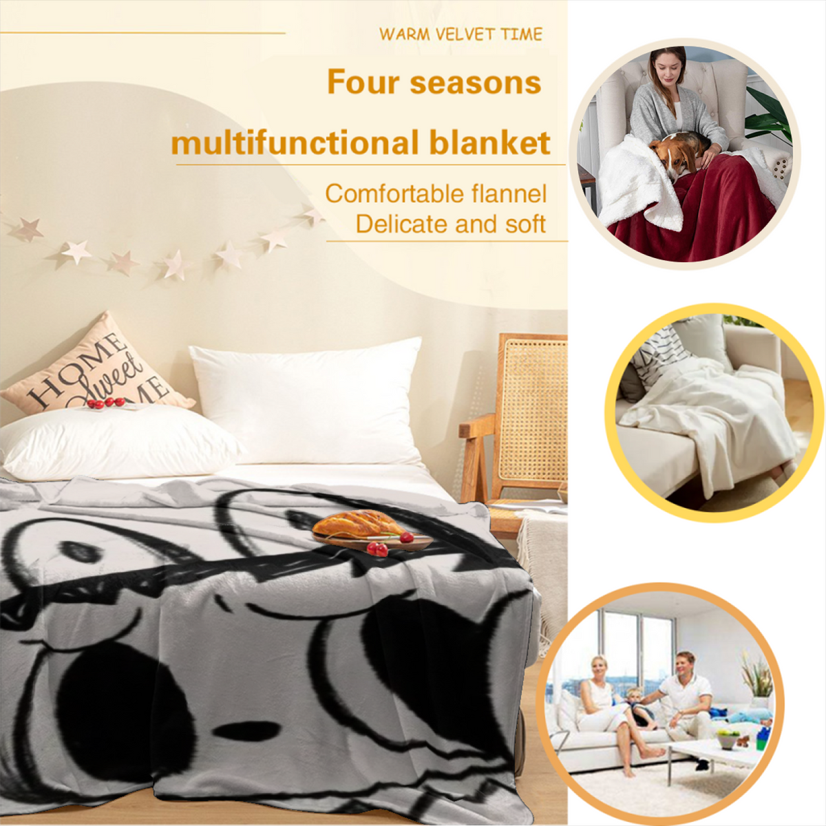 Soft Minimalist All-Season Flannel Blanket ¨C Starlit Wonder Collection
