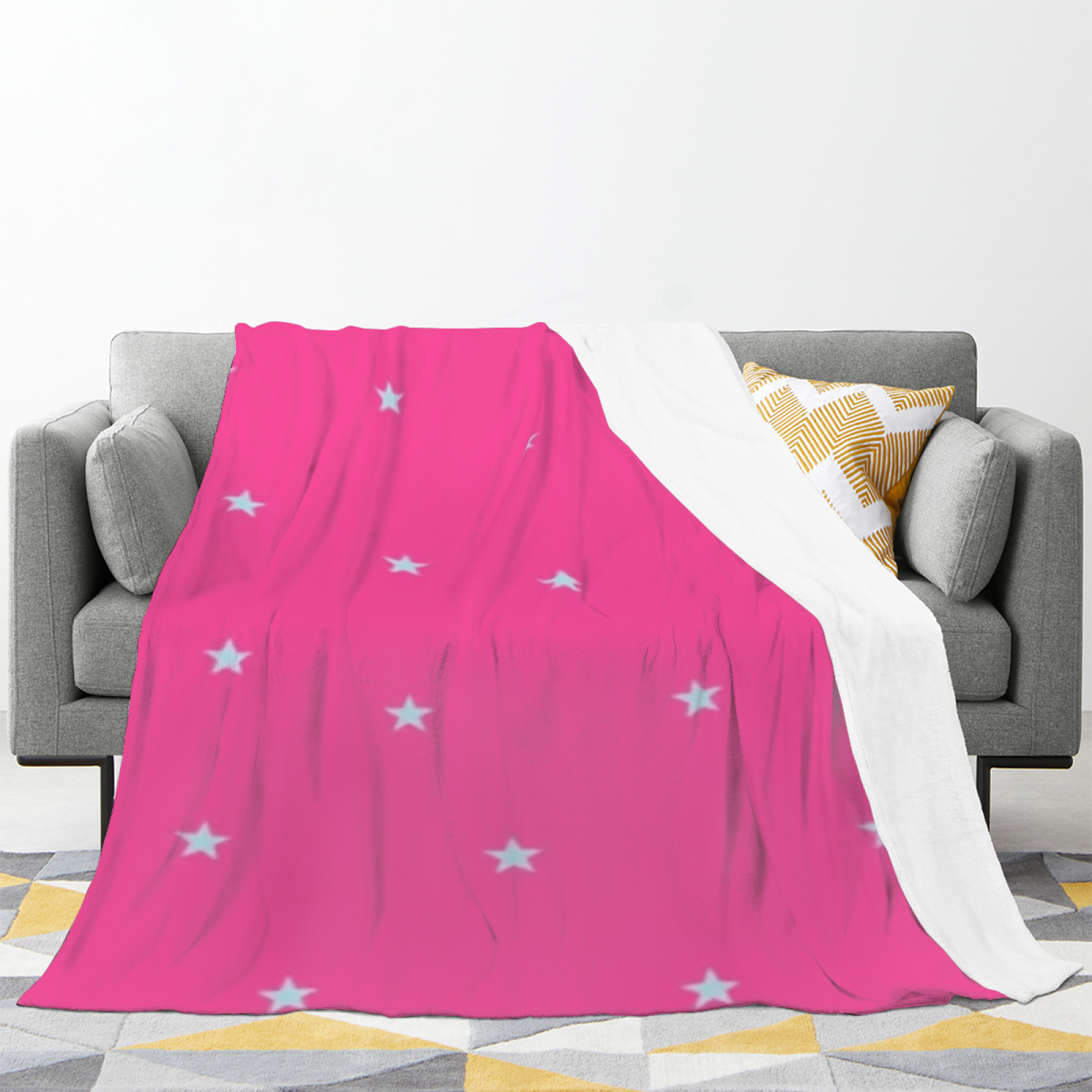 Eclectic Design Desert Fable Warm Coral Cozy Flannel Bed Blanket