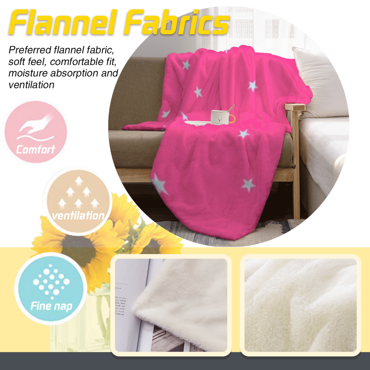 Eclectic Design Desert Fable Warm Coral Cozy Flannel Bed Blanket