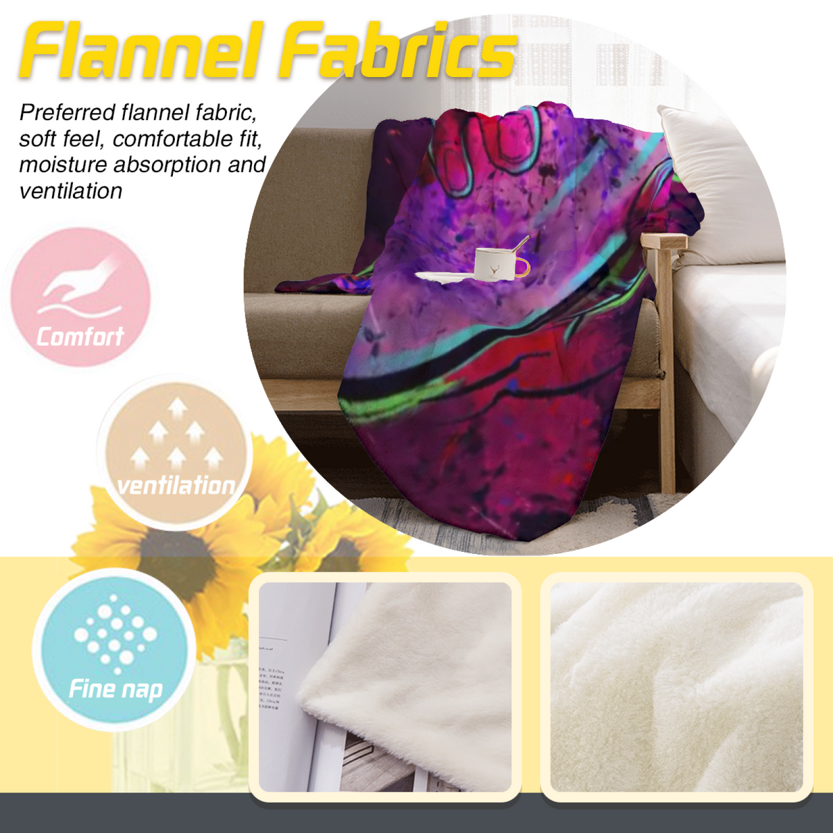 Copper Mosaic Inspired Flannel Sofa Throw ¨C Earthy Neutral Palette