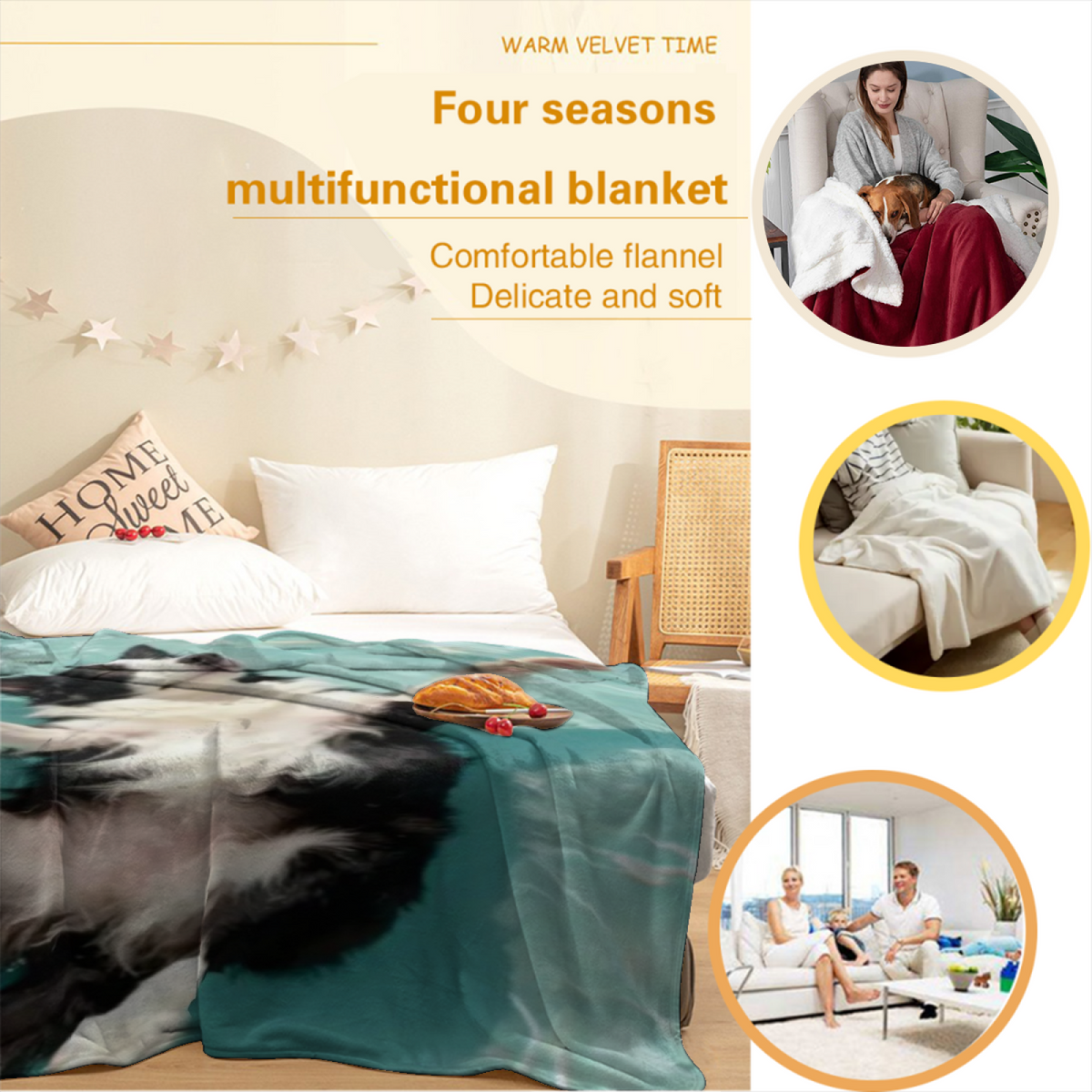 Soft Minimalist Plush Flannel Throw ¨C Misty Arbor Collection