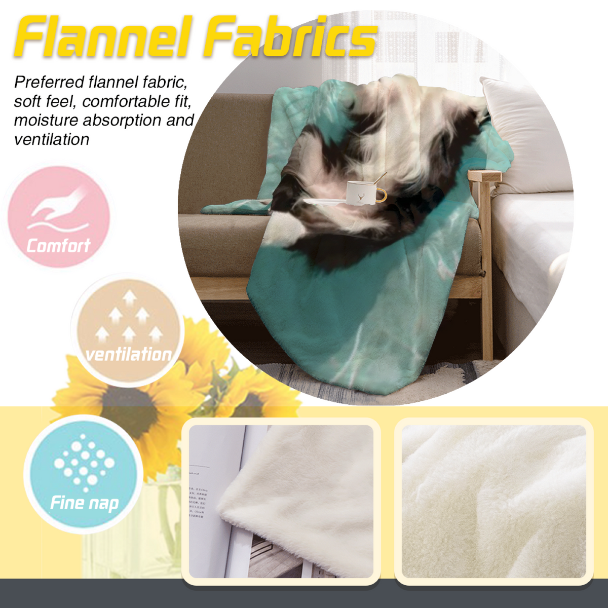 Soft Minimalist Plush Flannel Throw ¨C Misty Arbor Collection