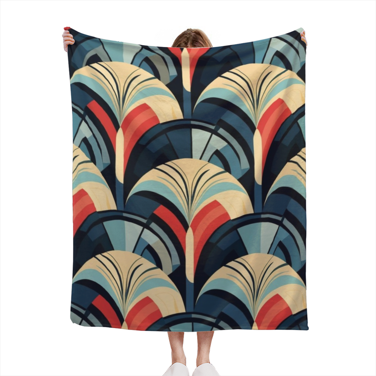 Rustic Blossom Pastel Multicolor Modern Art Flannel Throw Blanket