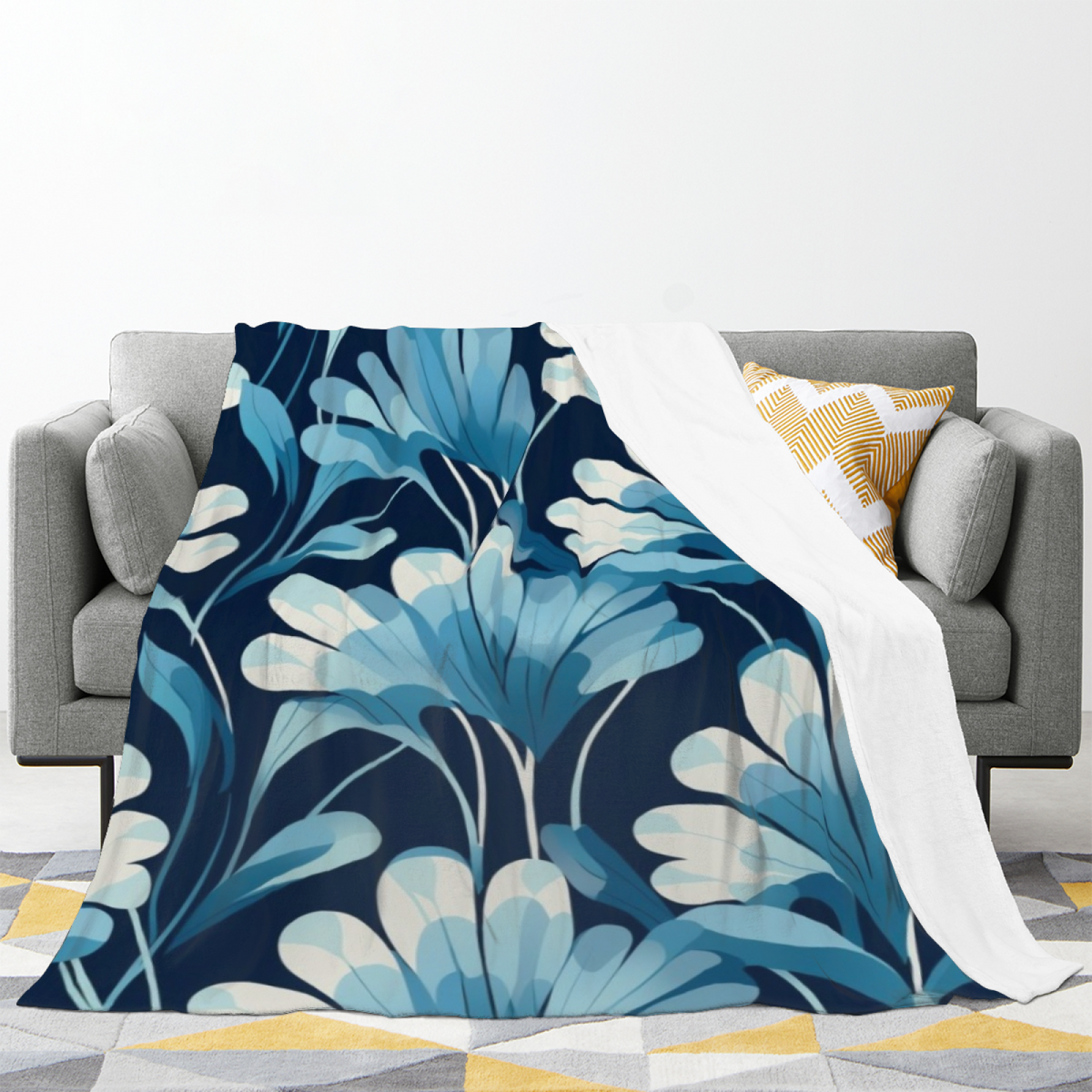 Serene & Valley Playful Graphic Plush Flannel Throw