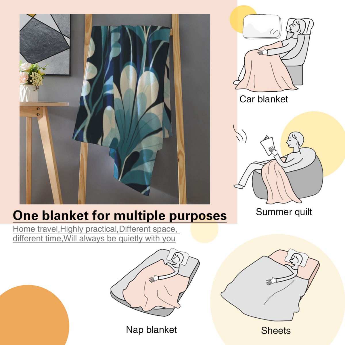 Serene & Valley Playful Graphic Plush Flannel Throw