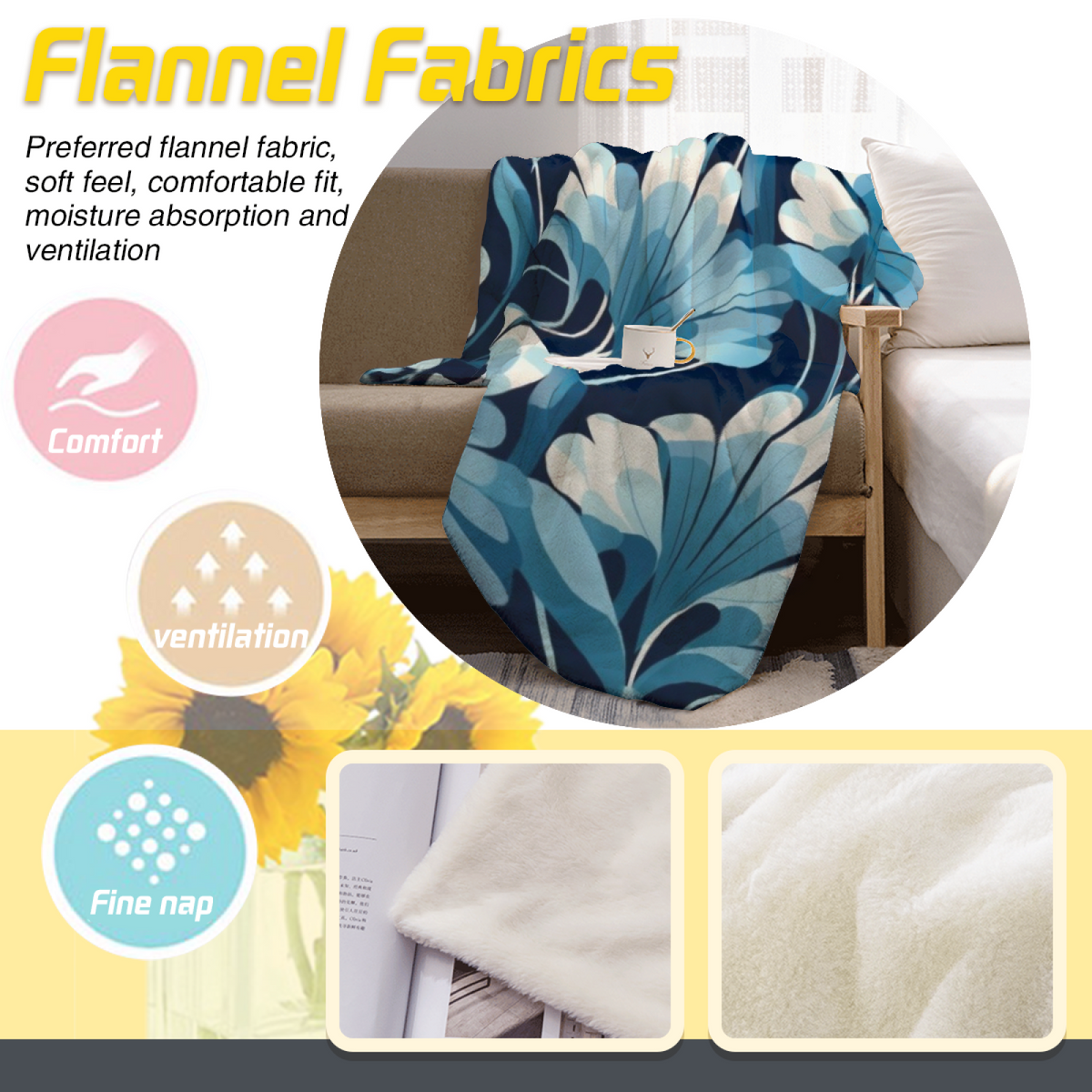 Serene & Valley Playful Graphic Plush Flannel Throw