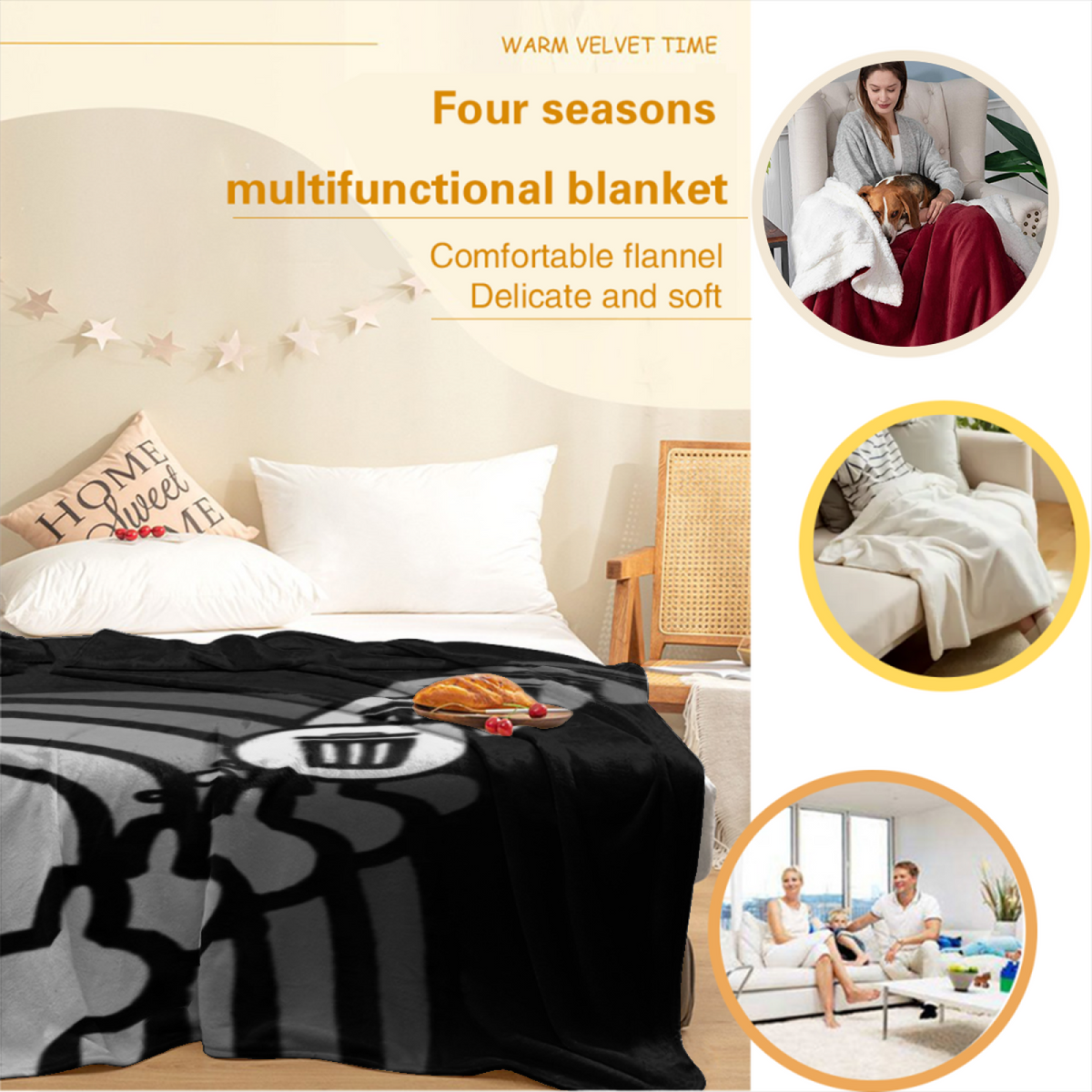 Luminous Arbor Home Accent Soft Flannel Blanket ¨C Warm Coral
