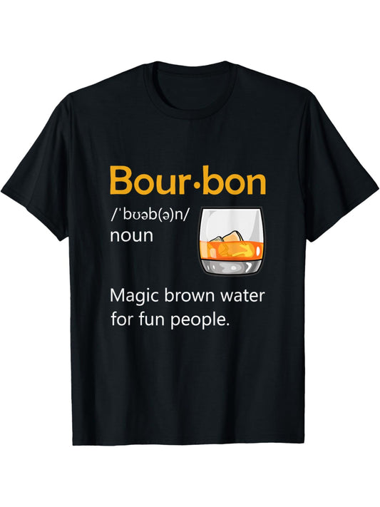 Bourbon Humor Vintage Print Men's T-Shirt - 100% Cotton, Comfortable & Stylish Summer Tee for Casual Attire, Machine Washable