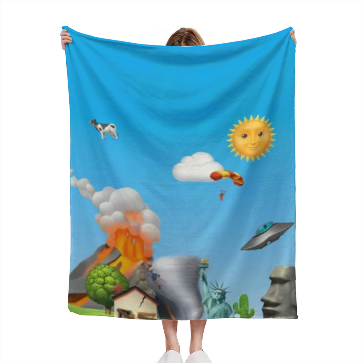 Pastel Multicolor Whimsical Decor All-Season Flannel Blanket ¨C Sunwashed Jubilee Edition