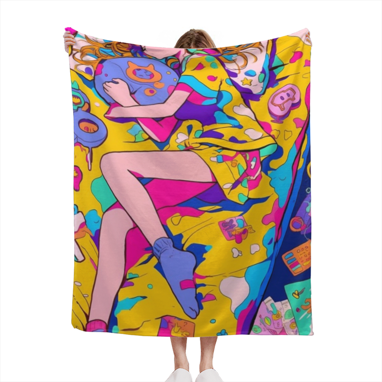 Colorful Decorative Throw Blanket ¨C Abstract Contemporary Printed Design