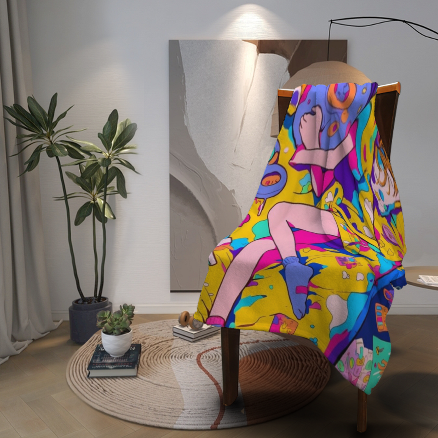 Colorful Decorative Throw Blanket ¨C Abstract Contemporary Printed Design