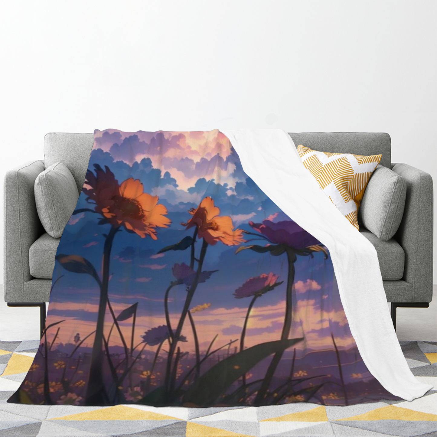 Modern Colorful Pattern Throw Blanket ¨C Contemporary Artistic Printed Blanket