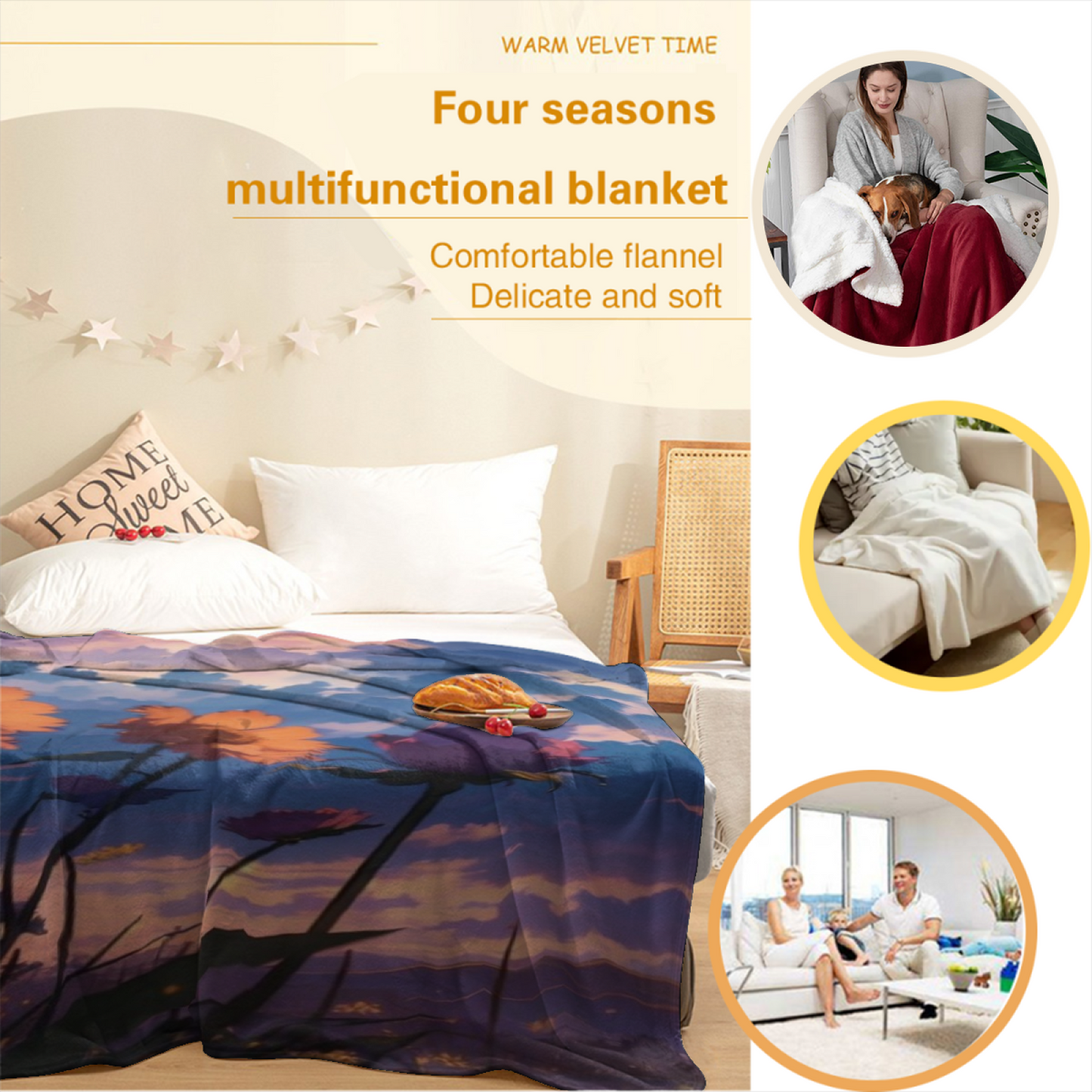 Modern Colorful Pattern Throw Blanket ¨C Contemporary Artistic Printed Blanket