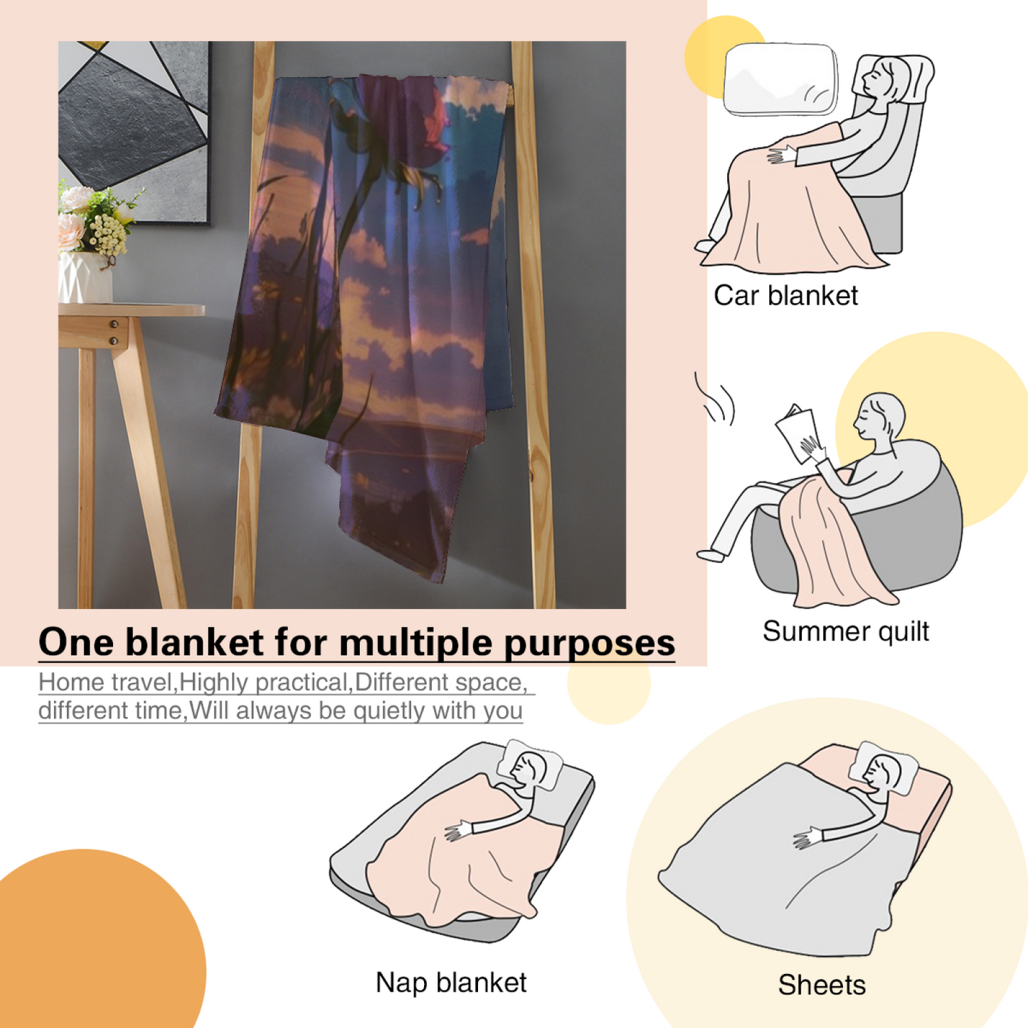 Modern Colorful Pattern Throw Blanket ¨C Contemporary Artistic Printed Blanket