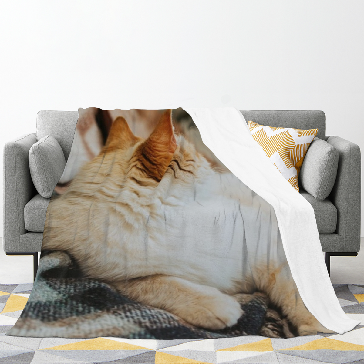 Alpine Fable Expressive Print Flannel Sofa Throw in Dusty Lilac