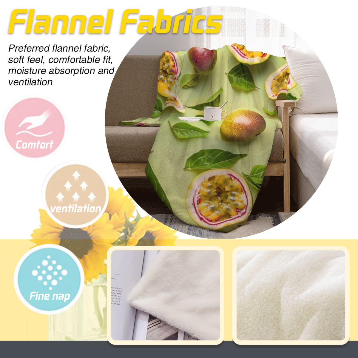 Mossy Cove Rich Multicolor Modern Art Flannel Throw Blanket