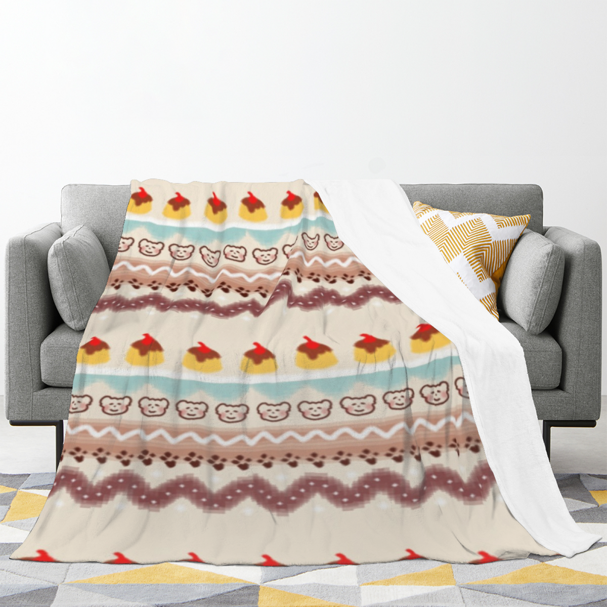 Cinnamon Breeze Lightweight Flannel Throw in Pastel Multicolor