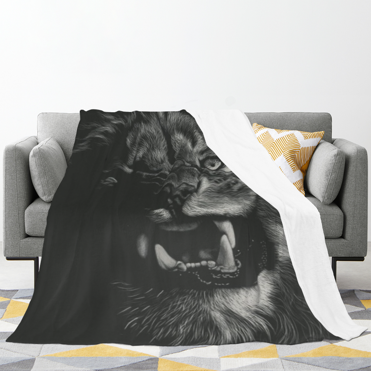 Contemporary Soft Neutral Pebble Garden Lightweight Flannel Throw