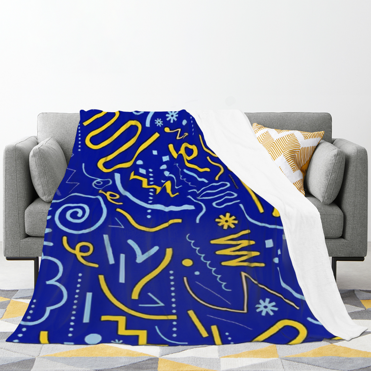 Deep Ocean Harvest Daydream Lightweight Flannel Throw ¨C Contemporary Pattern