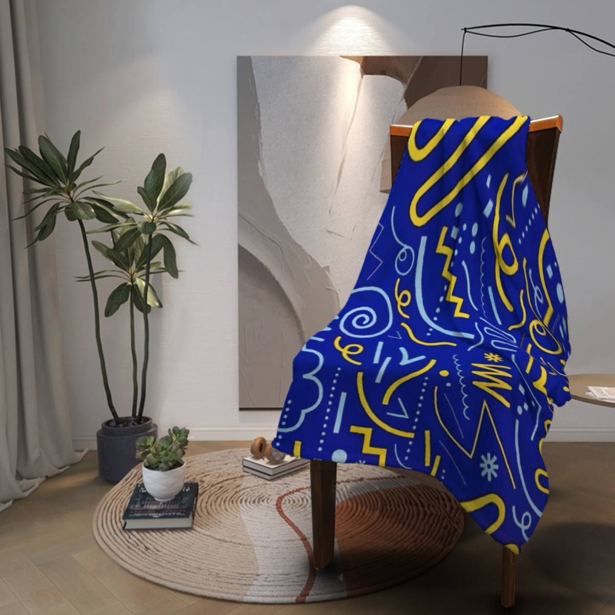 Deep Ocean Harvest Daydream Lightweight Flannel Throw ¨C Contemporary Pattern
