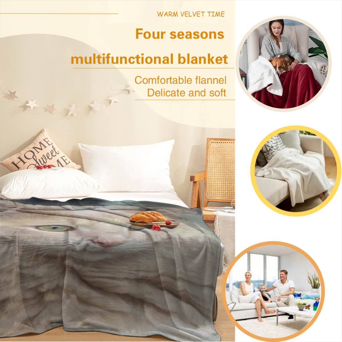Soft Minimalist All-Season Flannel Blanket ¨C Alpine Wander Collection