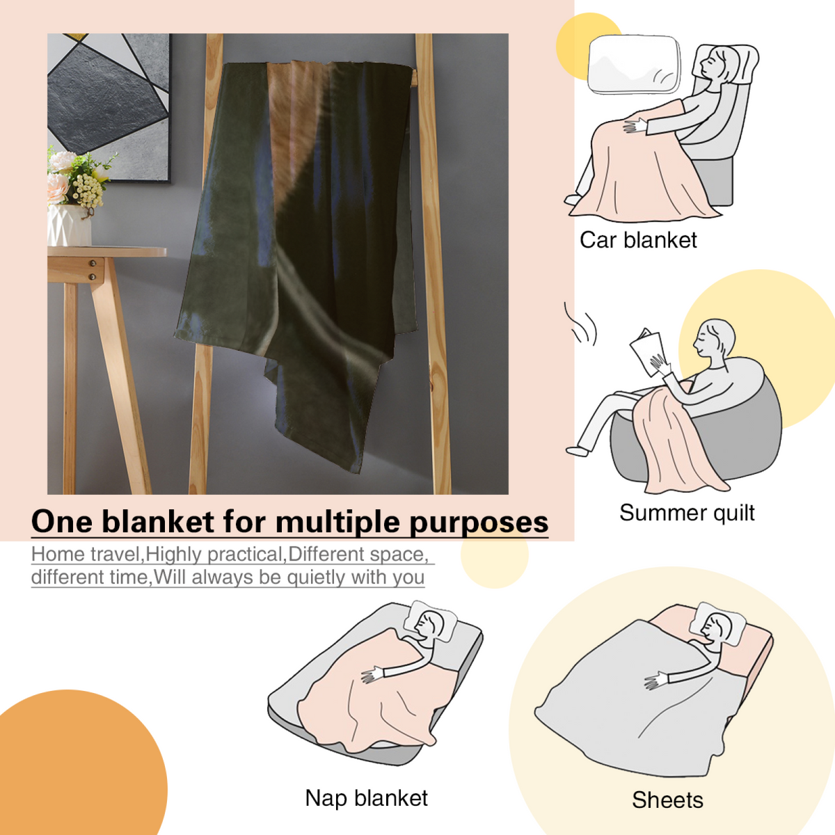 Opaline Horizon Home Accent Soft Flannel Blanket ¨C Soft Neutral