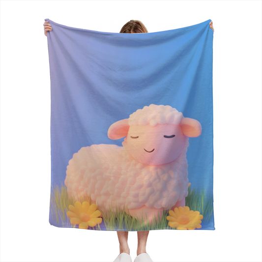 Soft Neutral Whimsical Decor Plush Flannel Throw ¨C Prairie Daydream Edition