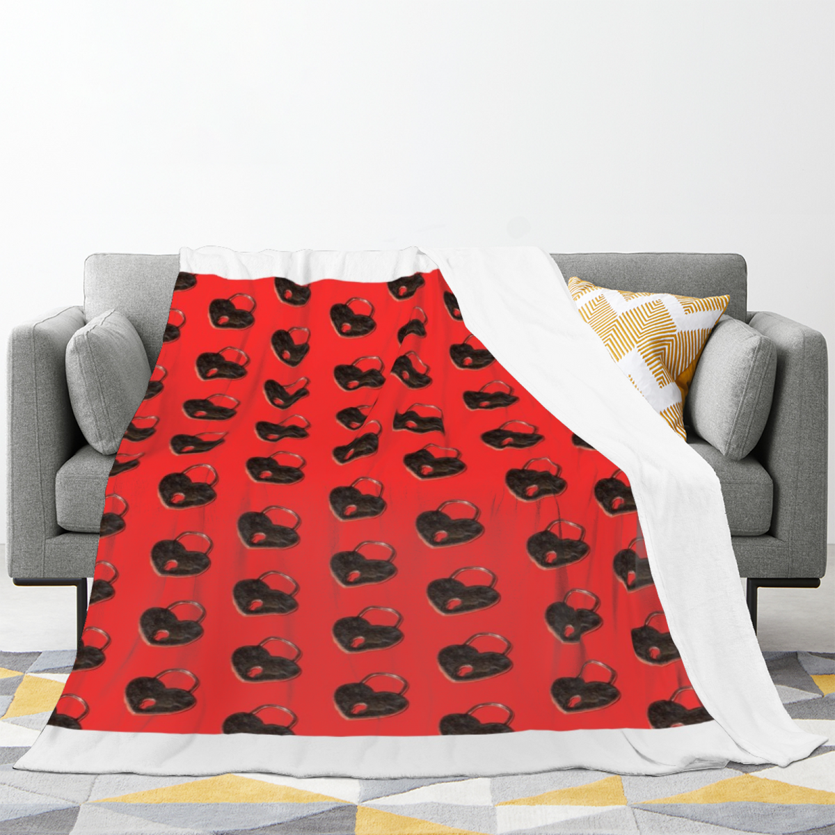 Cosmic Atlas Home Accent Lightweight Flannel Throw ¨C Warm Terracotta