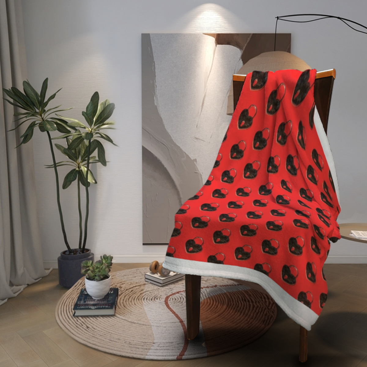 Cosmic Atlas Home Accent Lightweight Flannel Throw ¨C Warm Terracotta