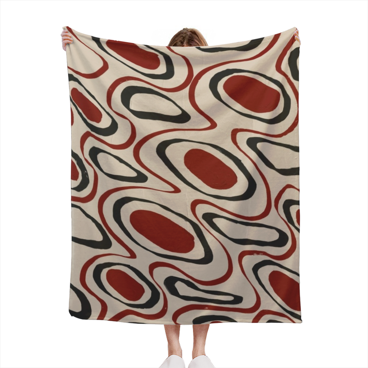 Eclectic Design Hazy Grove Warm Coral Cozy Flannel Bed Blanket