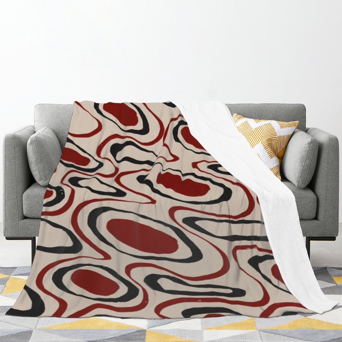 Eclectic Design Hazy Grove Warm Coral Cozy Flannel Bed Blanket