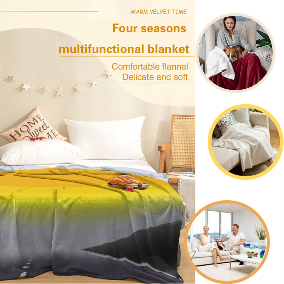 Twilight Thicket Soft Flannel Blanket in Pastel Multicolor