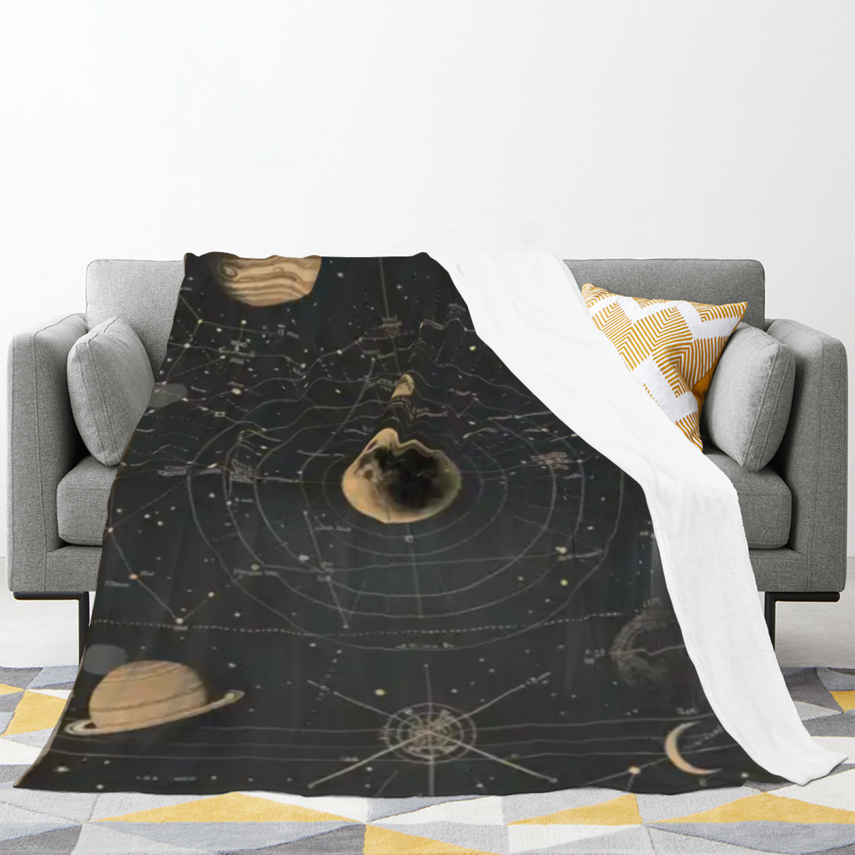 Earthy Neutral Electric Carnival Soft Flannel Blanket ¨C Contemporary Pattern