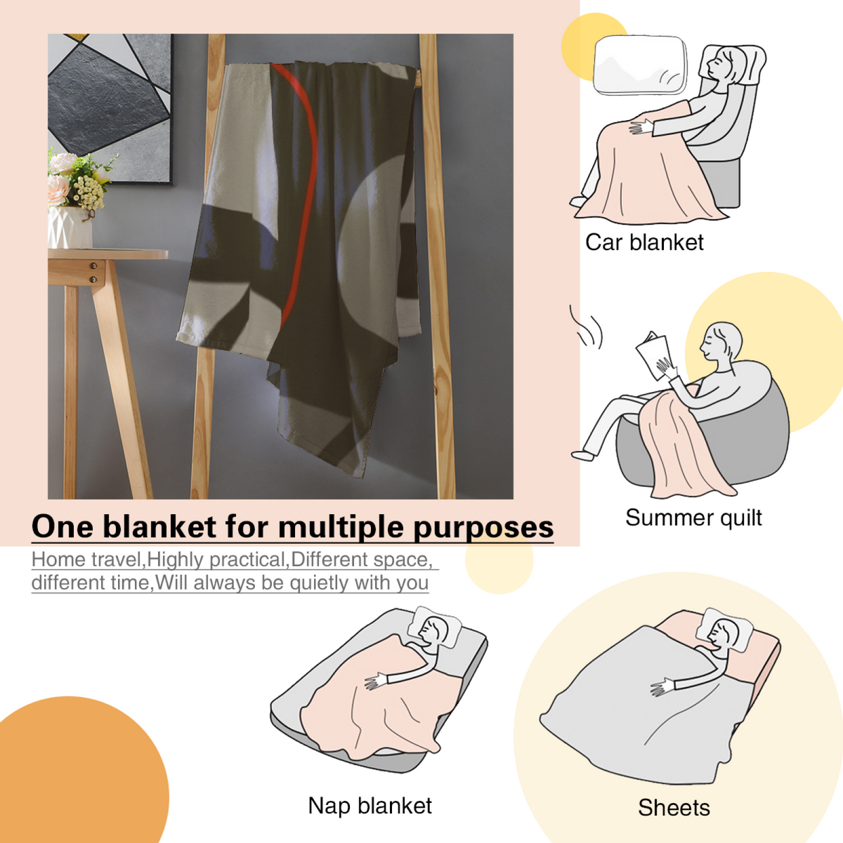 Soft Neutral Harbor Reverie All-Season Flannel Blanket