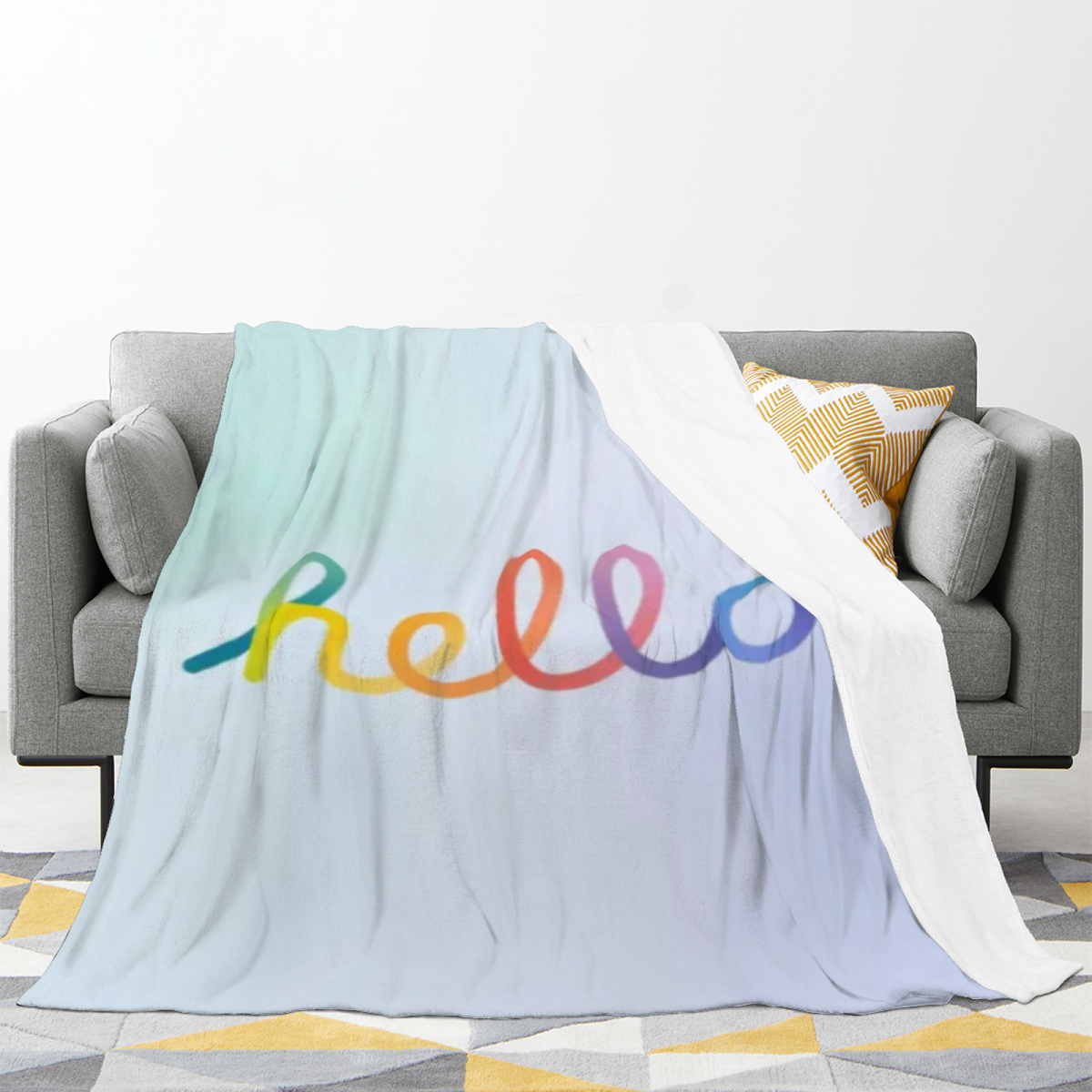 Gilded Atlas Pastel Multicolor Modern Art Flannel Throw Blanket