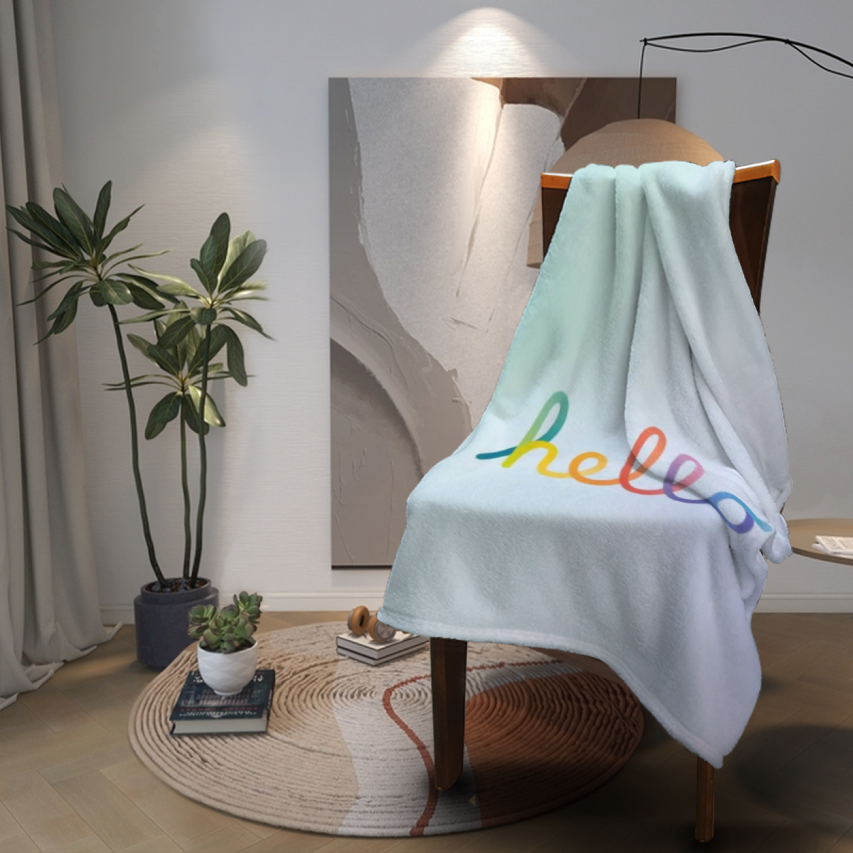 Gilded Atlas Pastel Multicolor Modern Art Flannel Throw Blanket