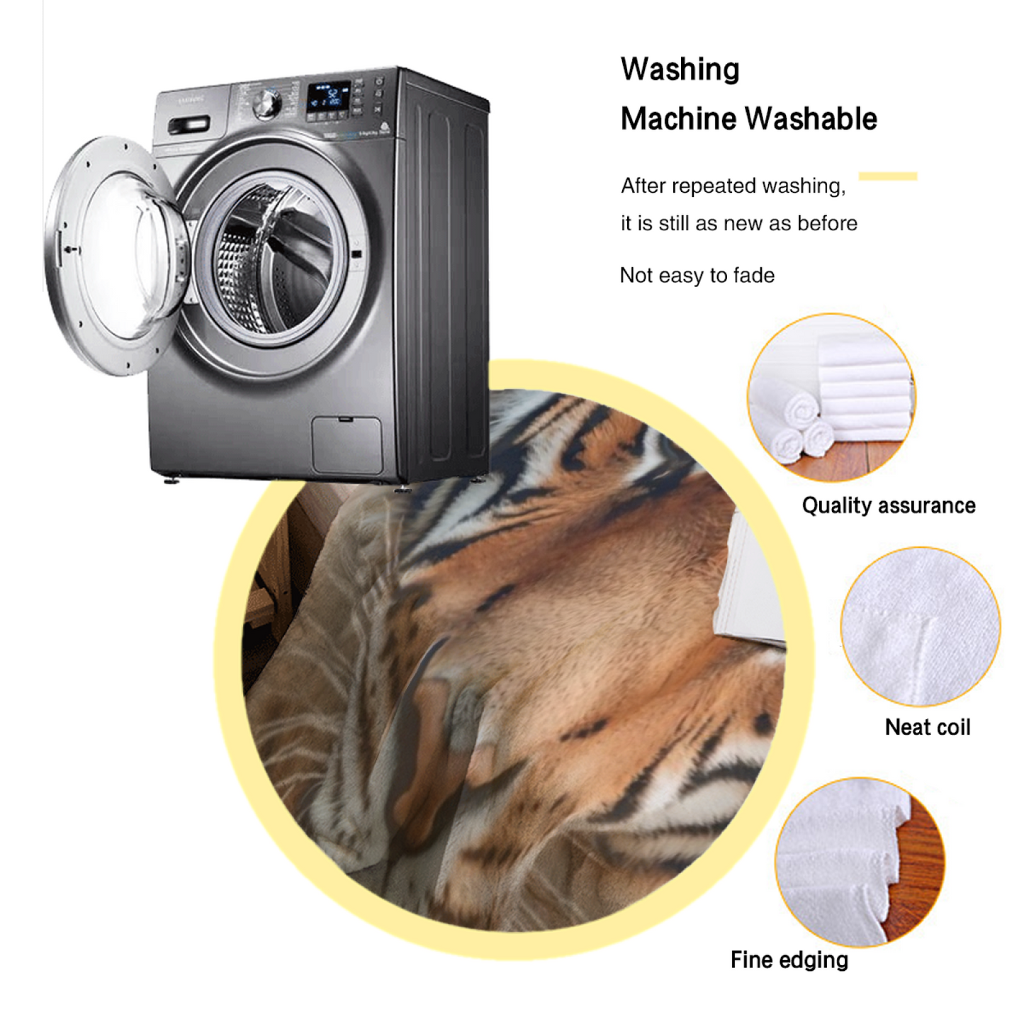 Tiger Face Flannel Throw Blanket ¨C Realistic Wild Animal Portrait