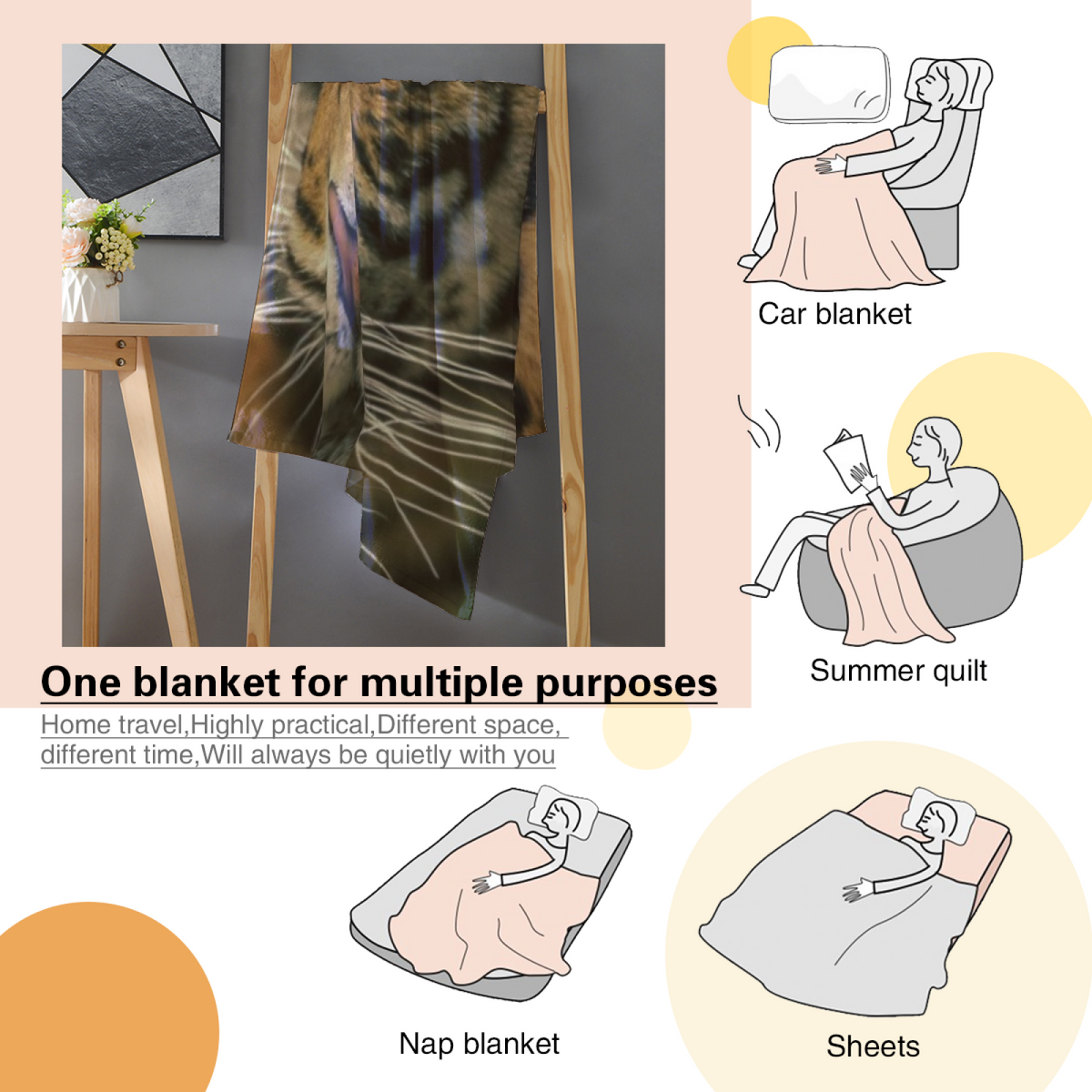 Decorative Flannel Blanket with Sunwashed Vista Cozy Cottage Artwork