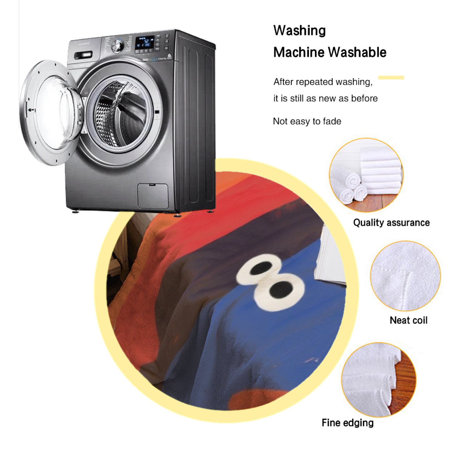 Minimal Colorful Character Flannel Throw Blanket ¨C Modern Abstract Cartoon Design