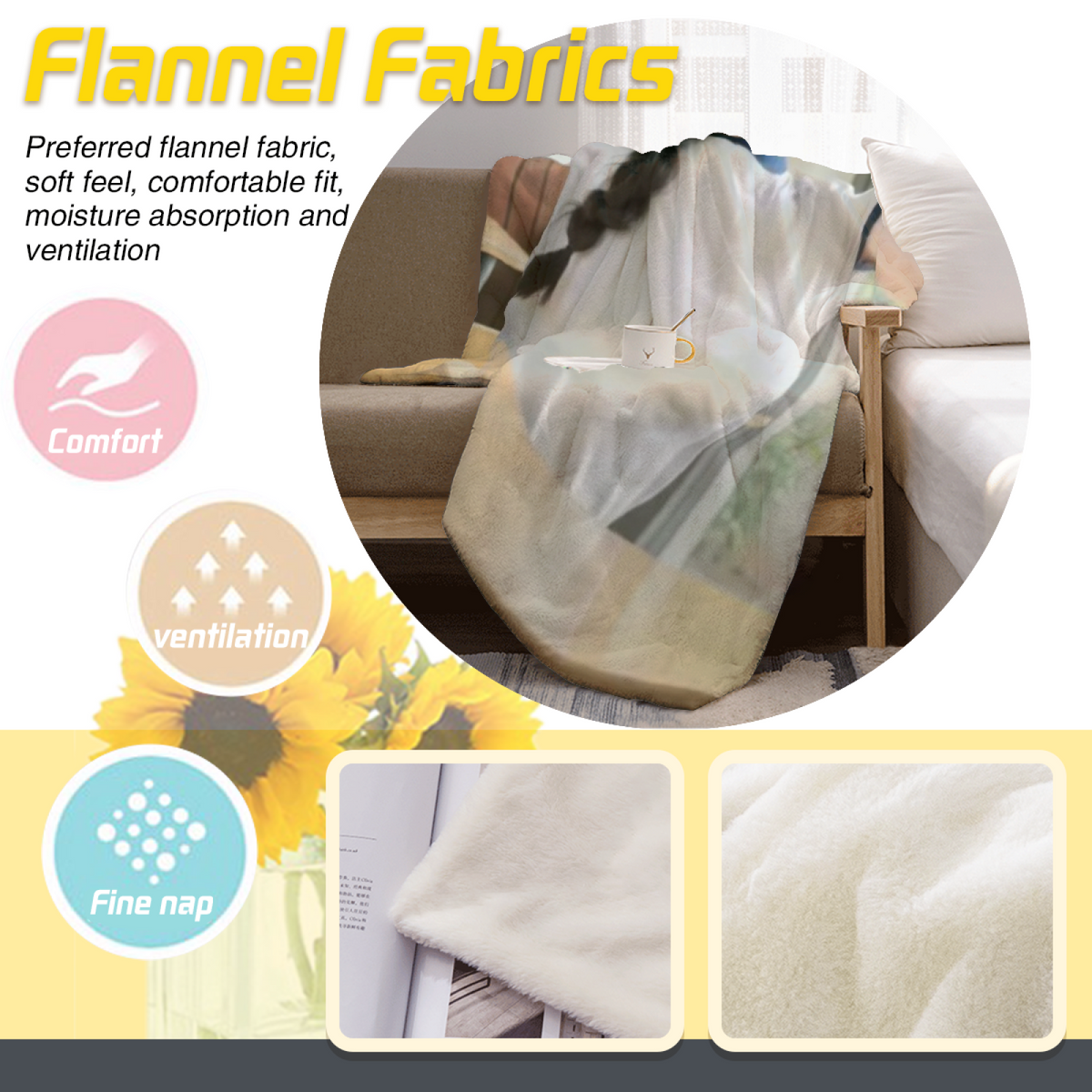 Serene Prism Inspired Flannel Sofa Throw ¨C Earthy Neutral Palette