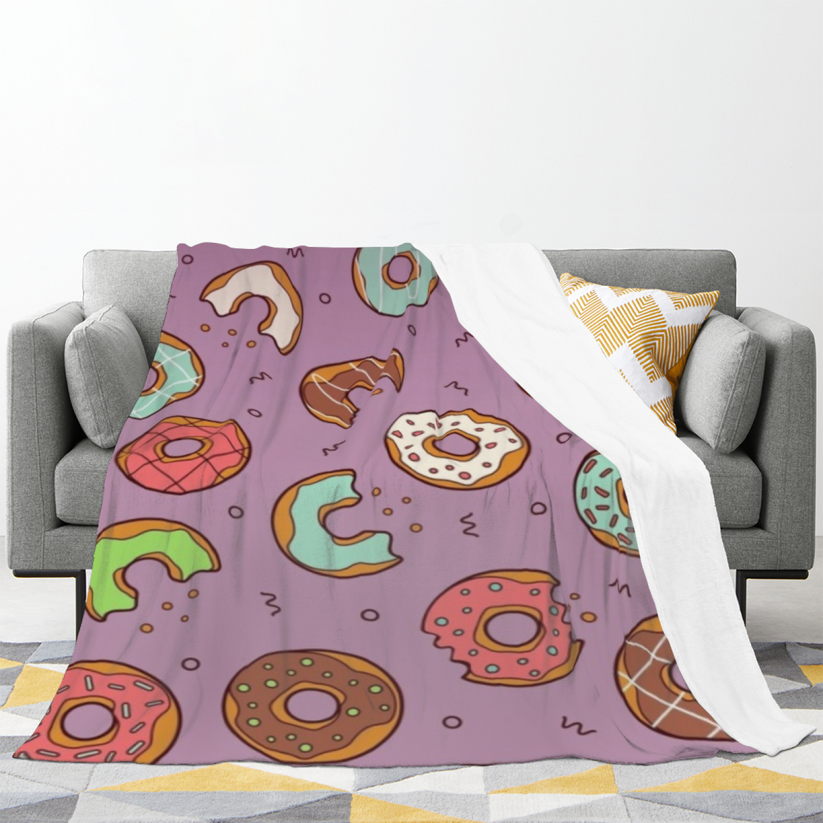 Moonlit Drift Soft Neutral Art Flannel Throw Blanket