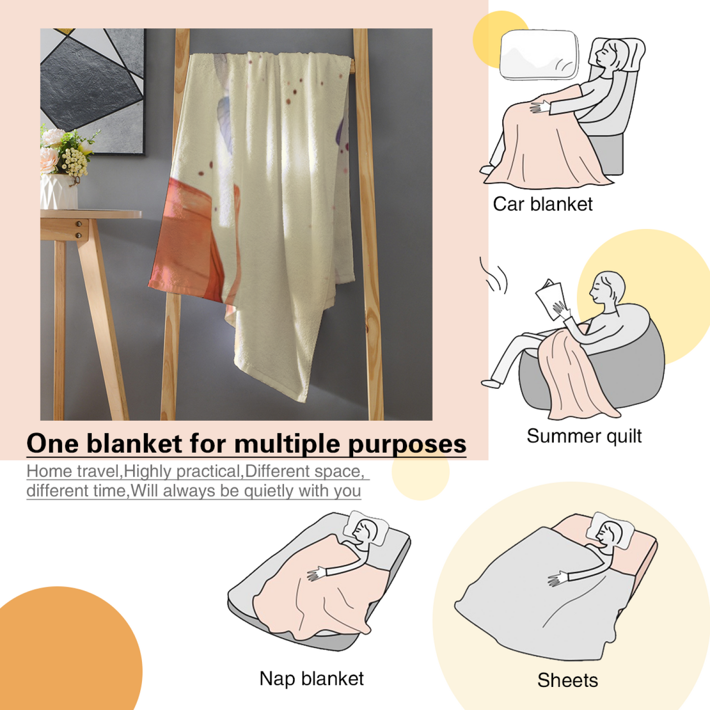 Watercolor Butterfly Flannel Throw Blanket ¨C Soft Pastel Garden Print