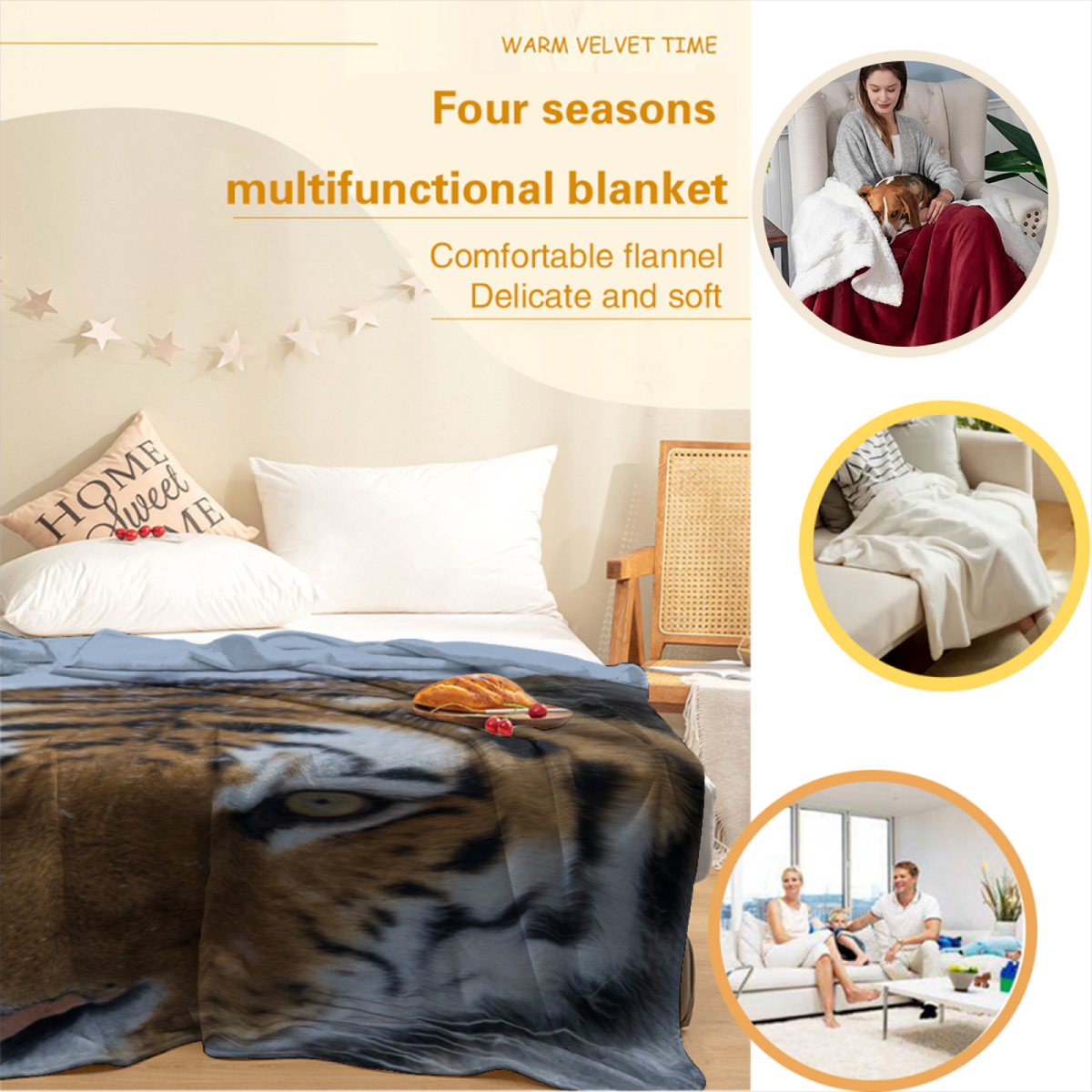 Soft Minimalist Plush Flannel Throw ¨C Heather Thicket Collection