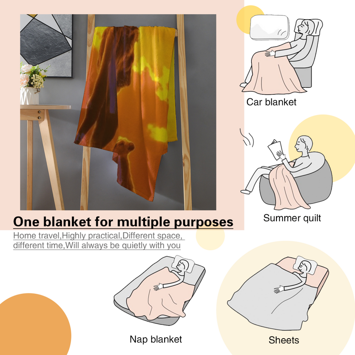 Luminous Rhapsody Inspired Cozy Flannel Bed Blanket ¨C Earthy Neutral Palette