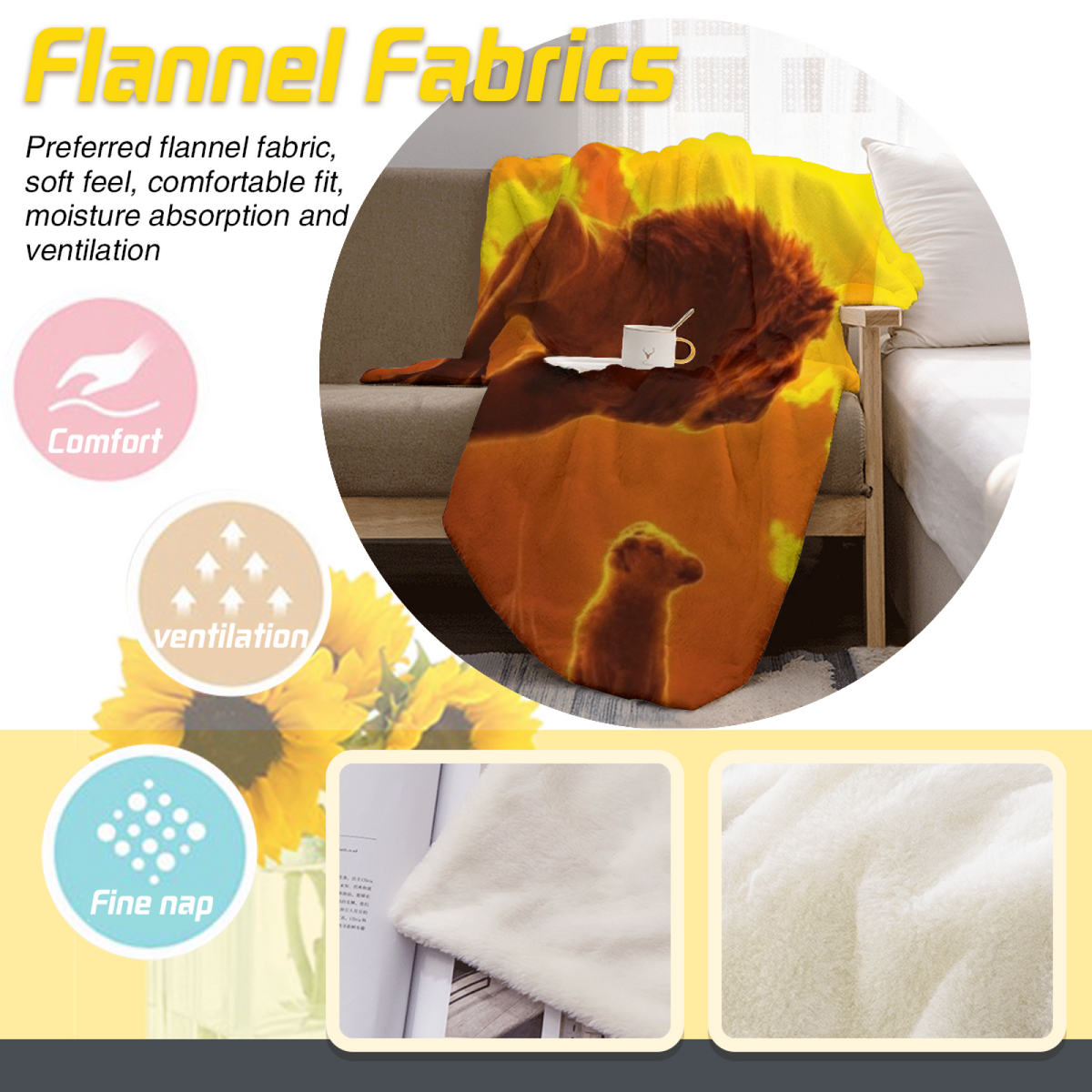 Luminous Rhapsody Inspired Cozy Flannel Bed Blanket ¨C Earthy Neutral Palette
