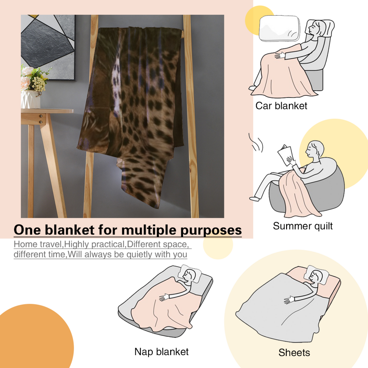 Luminous & Prism Playful Graphic Plush Flannel Throw