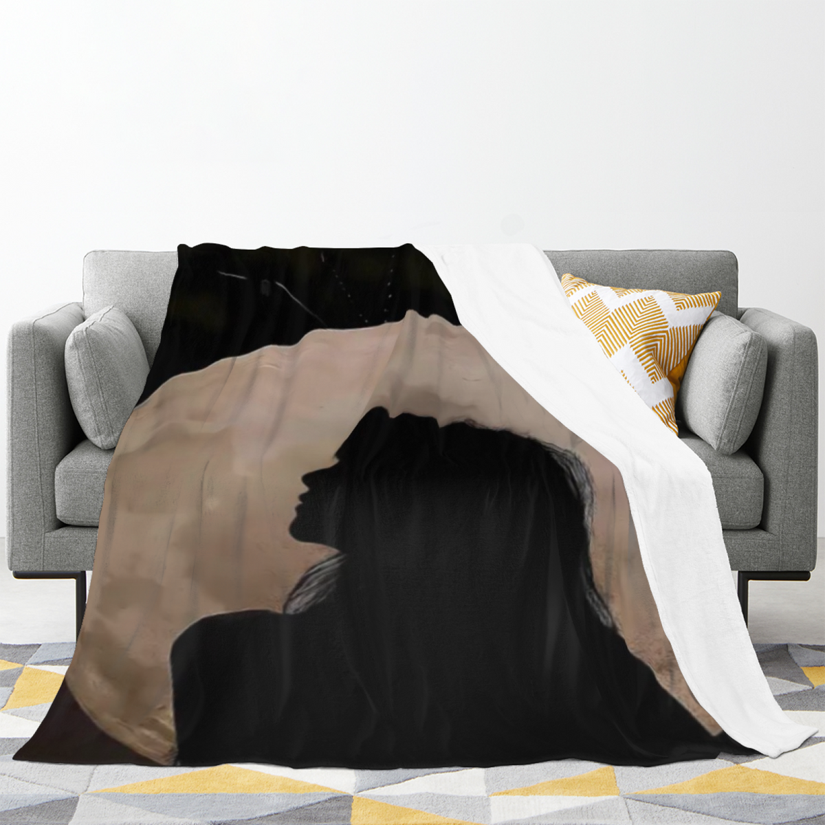 Mossy & Sprout Playful Graphic Plush Flannel Throw