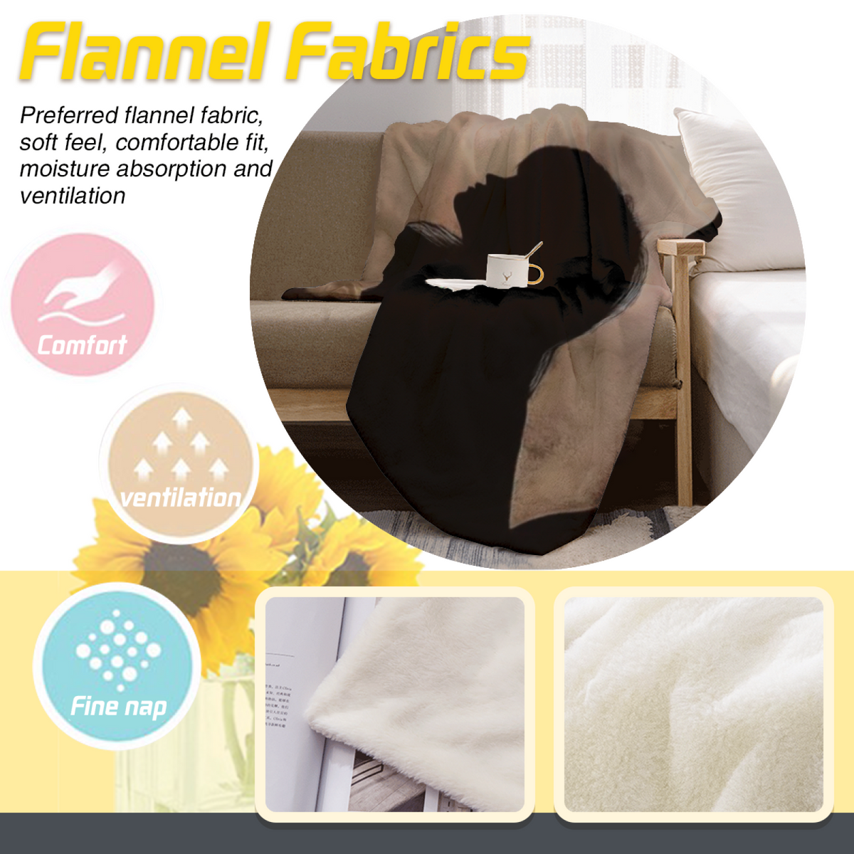 Mossy & Sprout Playful Graphic Plush Flannel Throw
