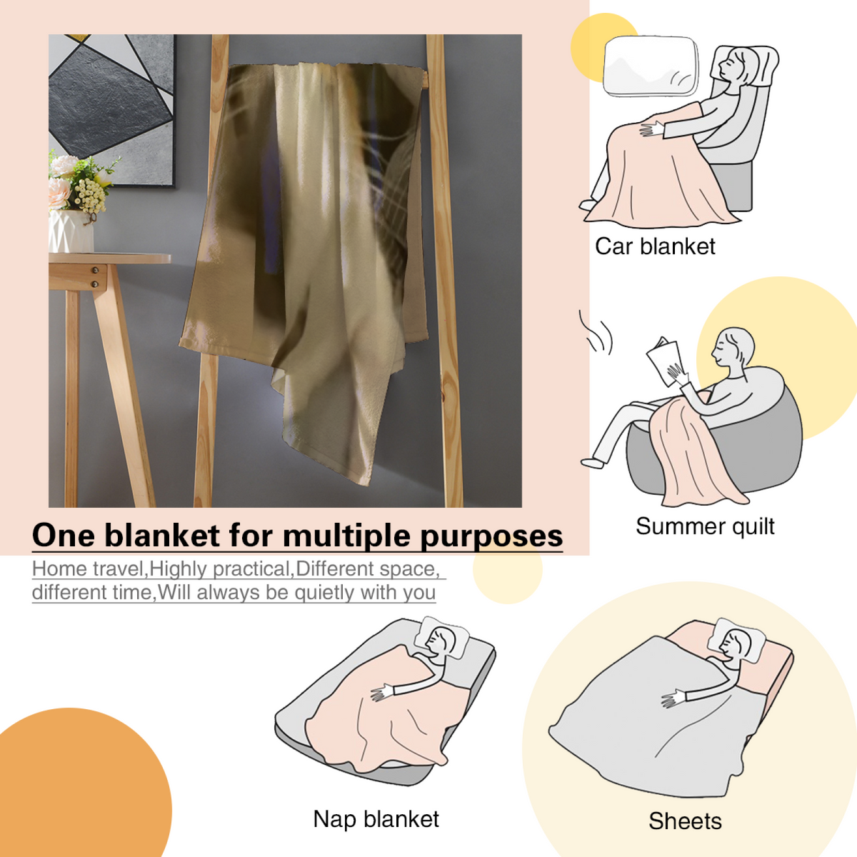 Pastel Multicolor Whimsical Decor All-Season Flannel Blanket ¨C Enchanted Lantern Edition