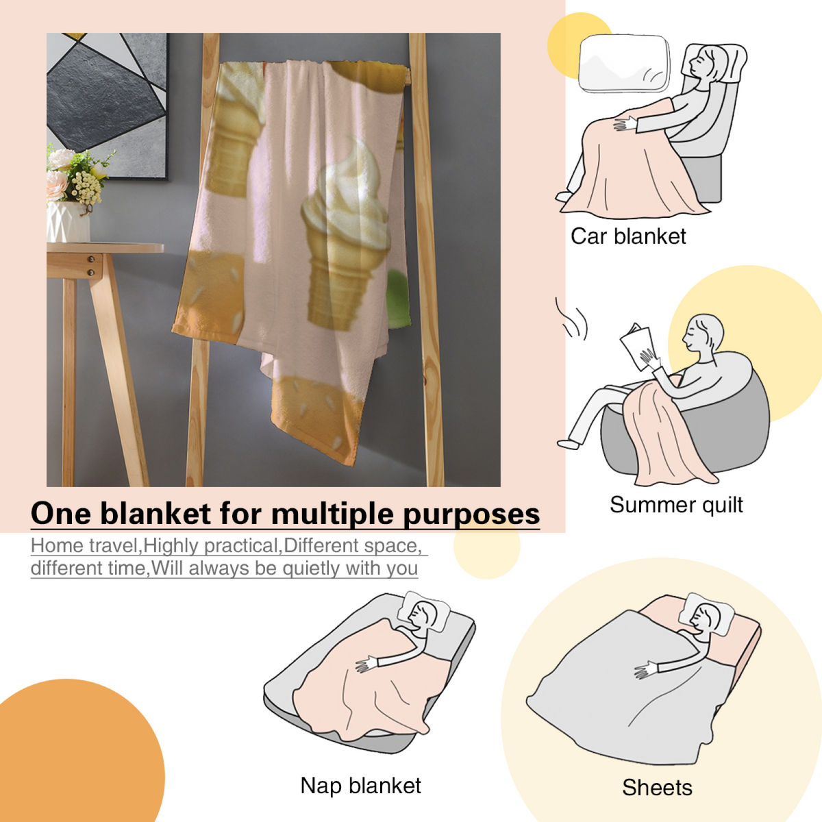 Maple Brunch Picnic All-Season Flannel Blanket